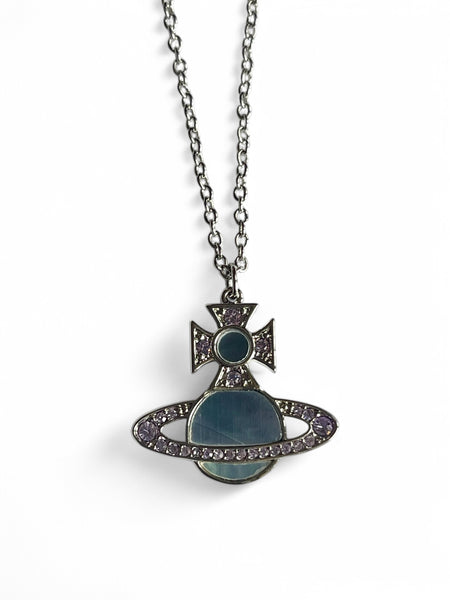 Vivienne Westwood Rina Pendant - Platinum / Violet Crystal