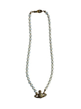 Vivienne Westwood Messaline Choker - Gold / White Opal