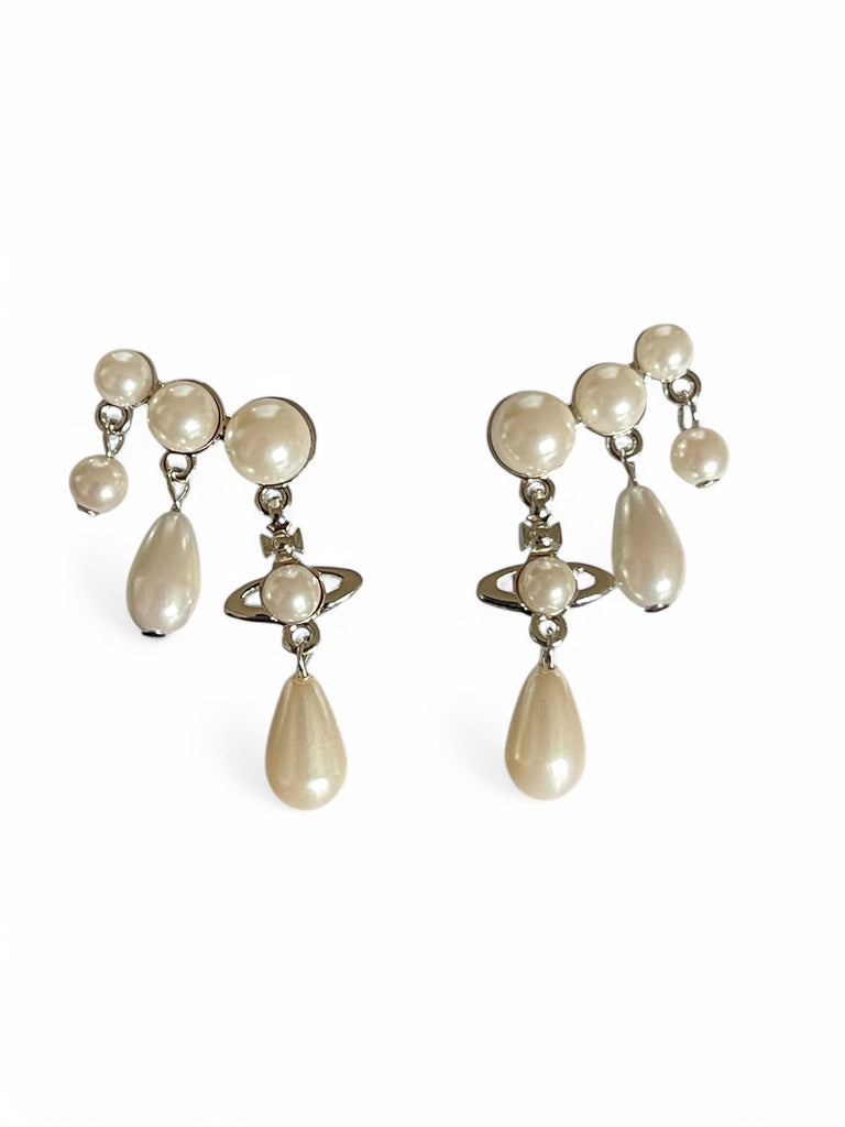 Vivienne Westwood Marybeth Earrings - Platinum / Creamrose Pearl