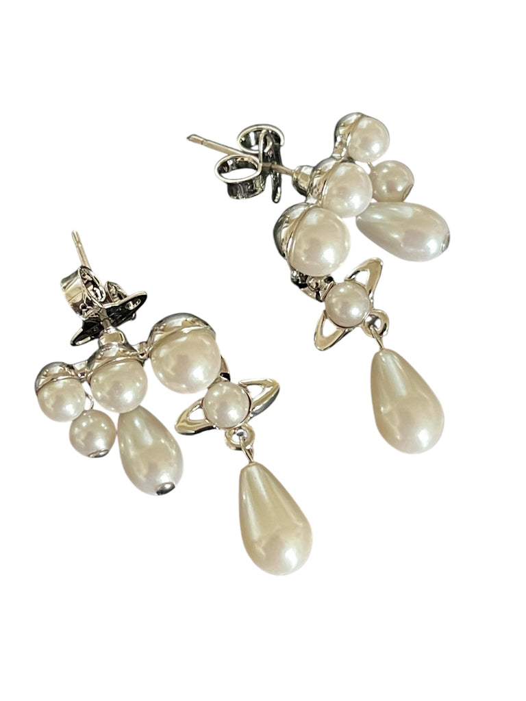 Vivienne Westwood Marybeth Earrings - Platinum / Creamrose Pearl