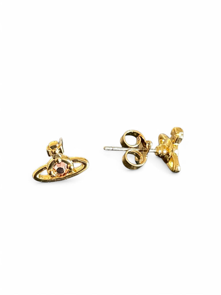 Vivienne Westwood Nano Solitare Earrings - Capri Gold