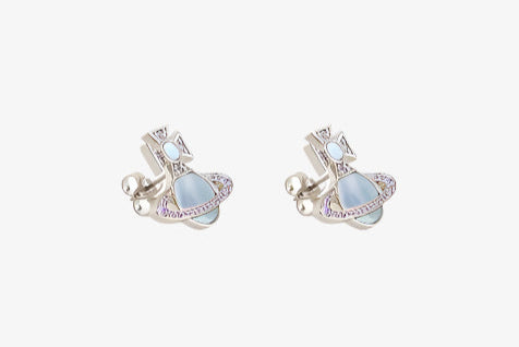 Vivienne Westwood Rina Earrings - Platinum / Violet Crystal