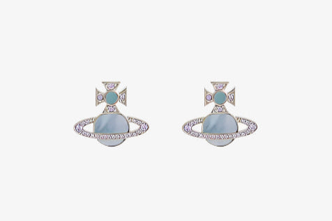 Vivienne Westwood Rina Earrings - Platinum / Violet Crystal