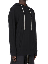 RICK OWENS SS25 HOLLYWOOD HOODIE IN BLACK UNSTABLE COTTON