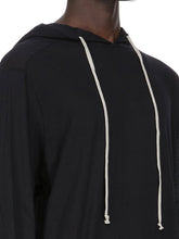 RICK OWENS SS25 HOLLYWOOD HOODIE IN BLACK UNSTABLE COTTON