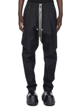 RICK OWENS SS25 HOLLYWOOD BELA PANTS IN BLACK HEAVY COTTON POPLIN