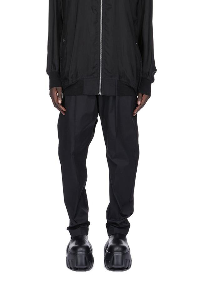 RICK OWENS SS25 HOLLYWOOD BELA PANTS IN BLACK HEAVY COTTON POPLIN