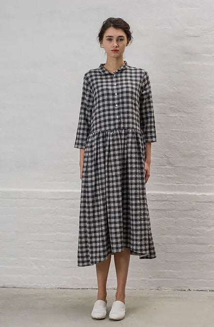 HANNOH Wessel FW24 Dress Daila GREY CHECK