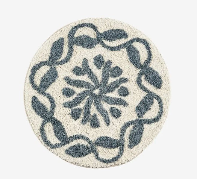 Madam Stoltz Round tufted bath mat / rug 60cm