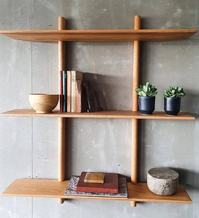 MUUBS Shelf Noir - Natural oil Oak - W90xD20xH100 cm