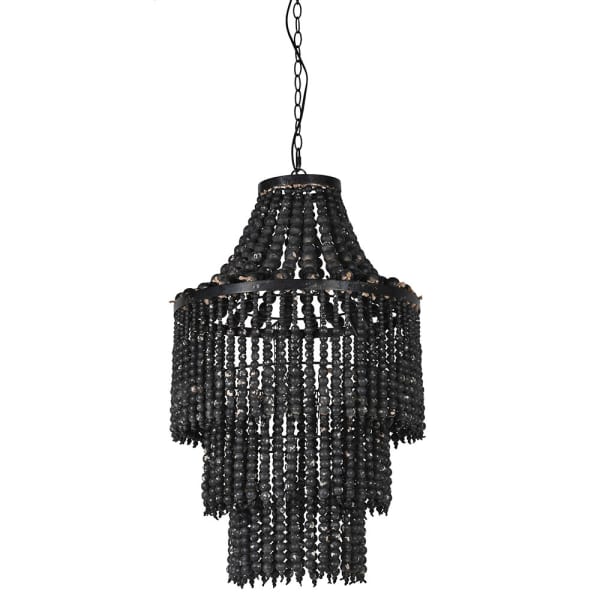 Black Beaded 3 Tier Chandelier