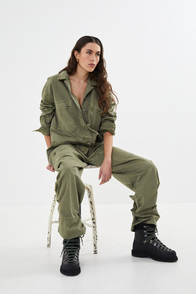 Rabens Saloner Jozette Canvas light jumpsuit I Burnt olive