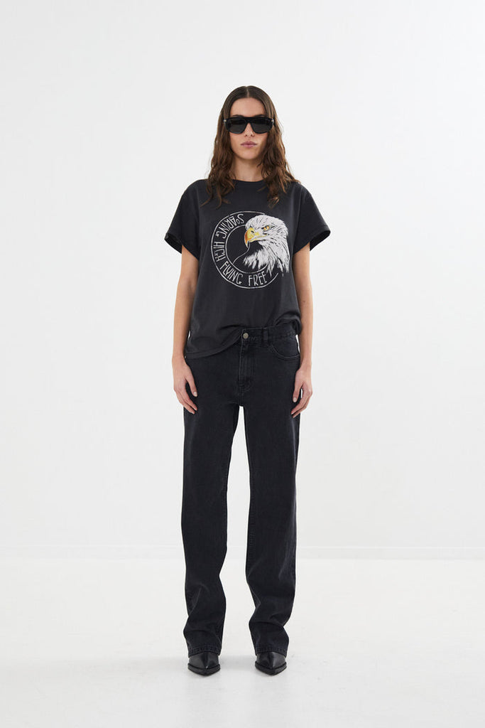 Rabens Saloner Ambla Eagle t-shirt I Faded black