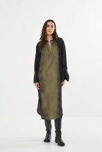 Rabens Saloner Amila Graffiti shirt dress I Bone Black combo