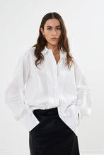 Rabens Saloner Lourdes Poplin cuff detail shirt I White