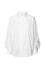 Rabens Saloner Lourdes Poplin cuff detail shirt I White