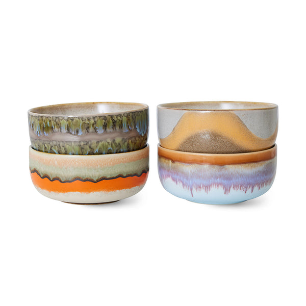 70s ceramics: dessert bowls reef, set of 4