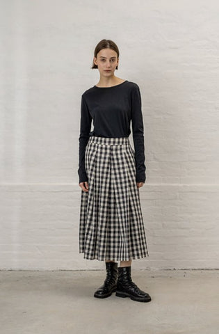 Aequamente FW24 Skirt ASFALTO CHECK