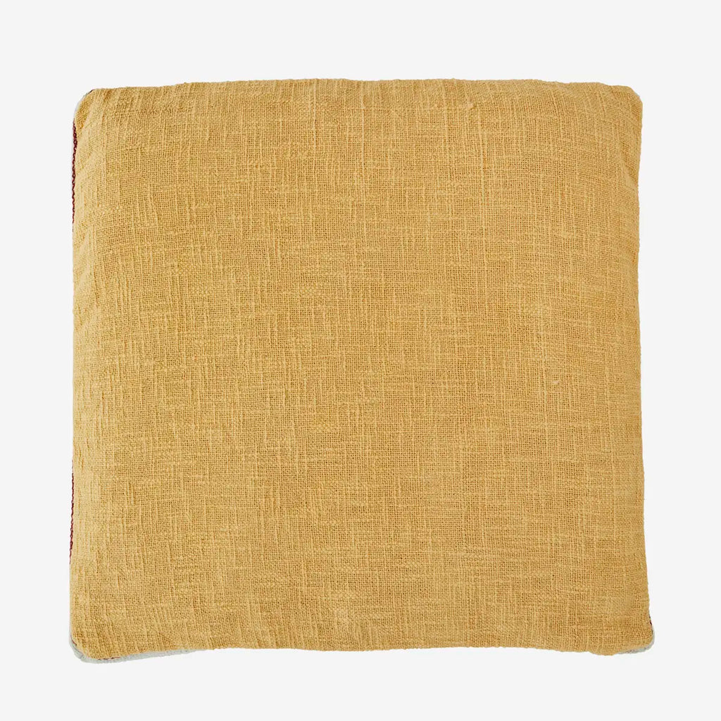 Madam Stoltz Striped Cotton Seating Mat - Mustard, rust, off white