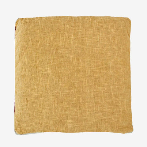 Madam Stoltz Striped Cotton Seating Mat - Mustard, rust, off white