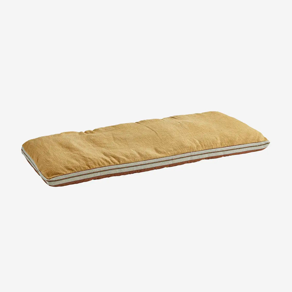 Madam Stoltz Striped Cotton Mattress - Mustard, rust, off white