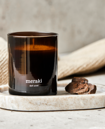 Scented candle, Dark wood, Brown