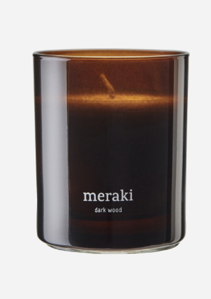 Scented candle, Dark wood, Brown