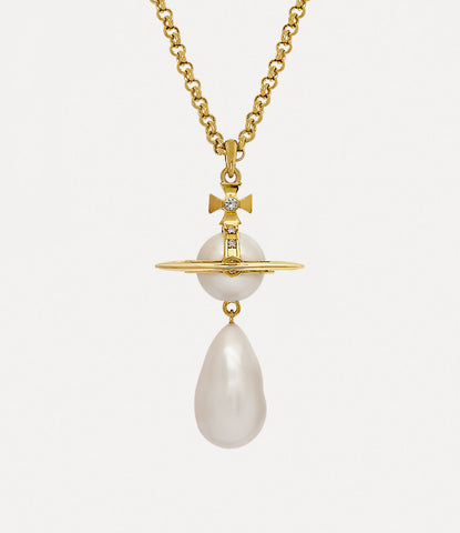 Vivienne Westwood Giant Pearl Drop Necklace - Gold/Creamrose