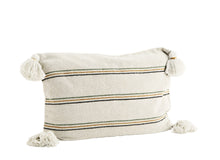 STRIPED CUSHION COVER W/ TASSELS Off white, black, oil, jade