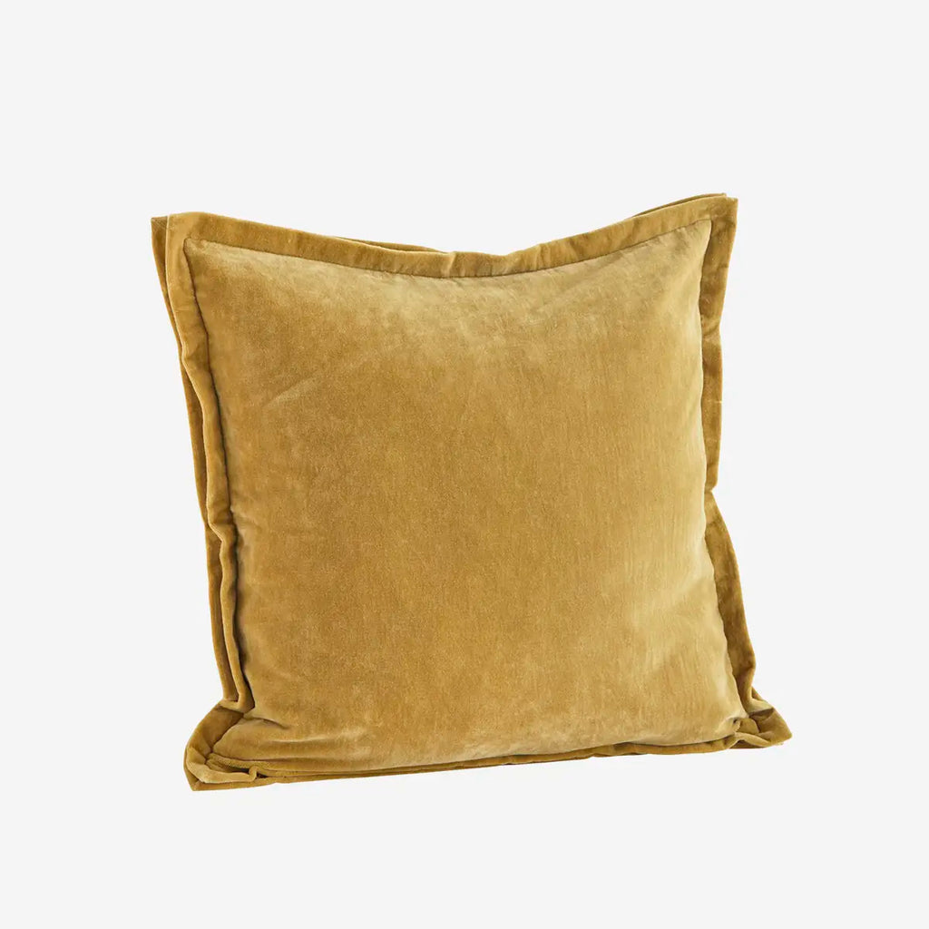 Madam Stoltz Velvet Cushion Cover Mustard