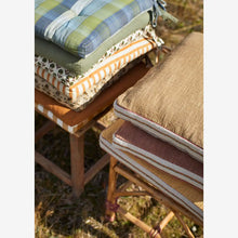 Madam Stoltz Striped Cotton Seating Mat - Mustard, rust, off white