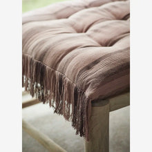 Madam Stoltz Striped Cotton Mattress w fringes Dusty Rose