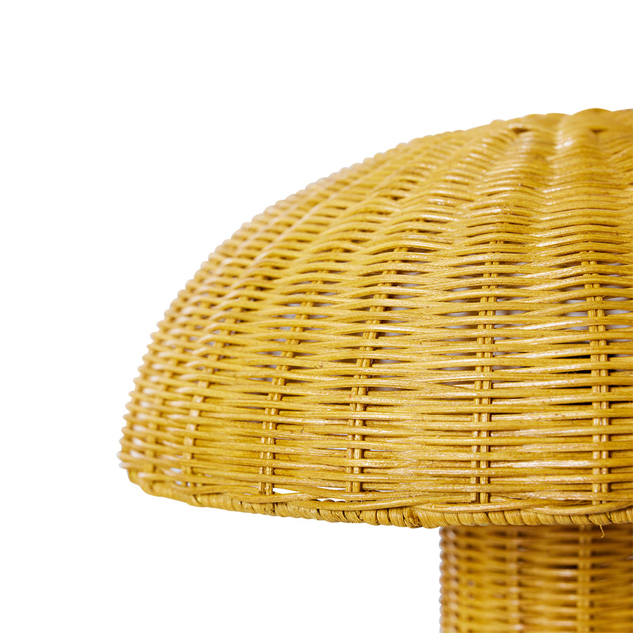 HK Living : Rattan table lamp mustard