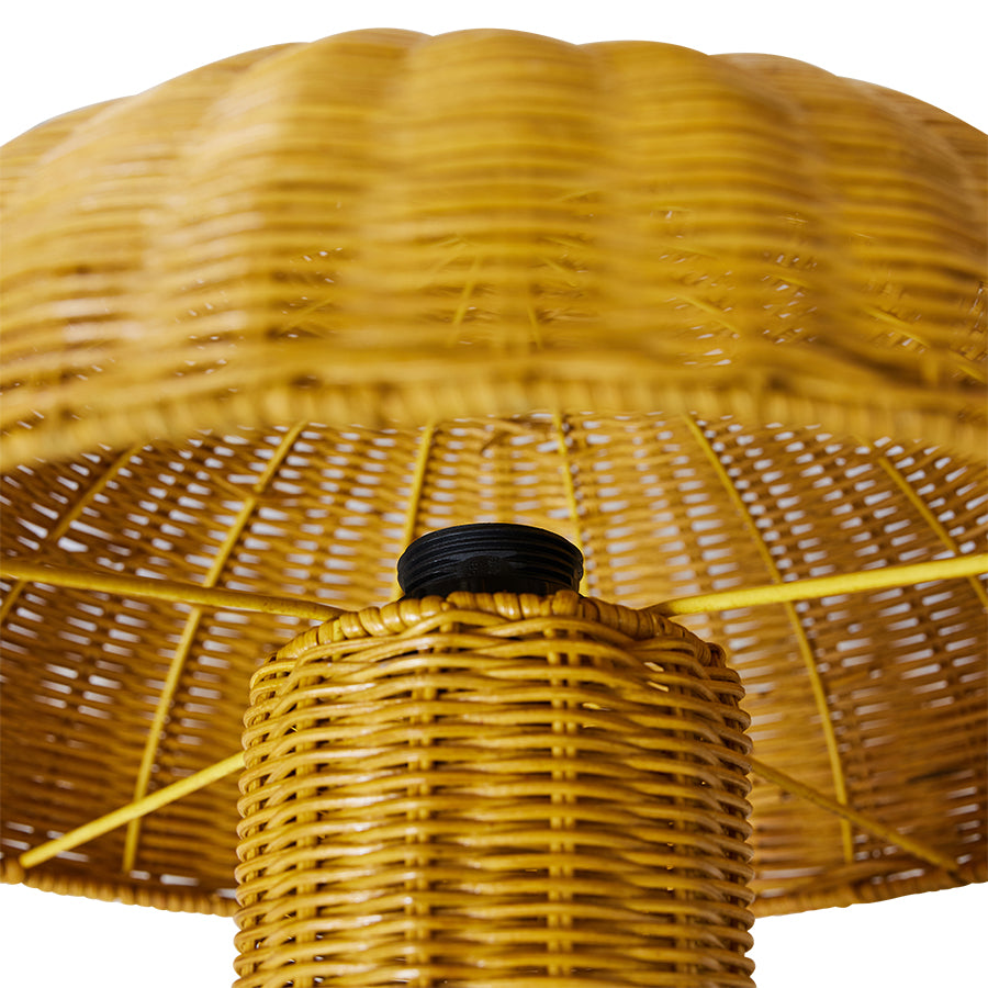 HK Living : Rattan table lamp mustard