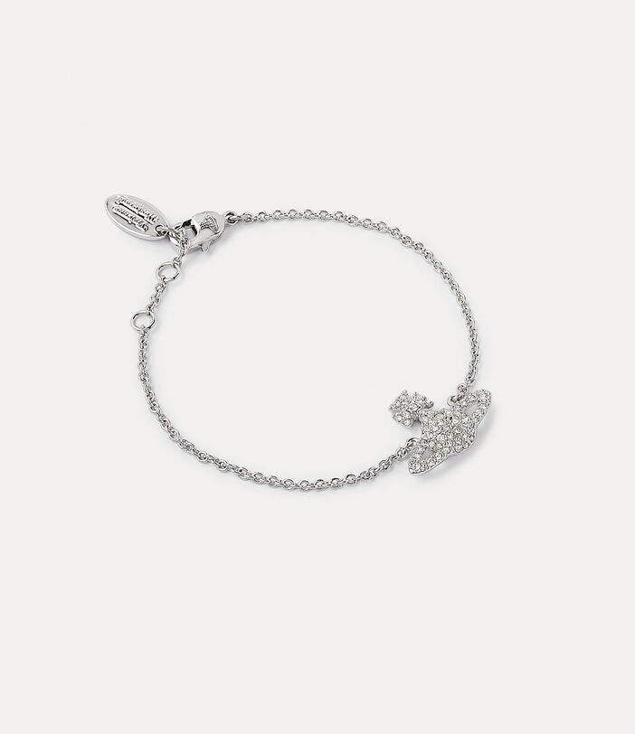 Vivienne Westwood Grace Bas Relief Bracelet- platinum/Crystal