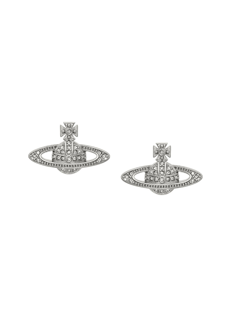 Vivienne Westwood Mini Bas Relief Earrings - Platinum Crystal