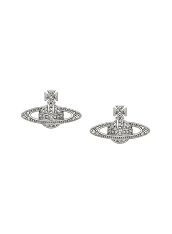 Vivienne Westwood Mini Bas Relief Earrings - Platinum Crystal