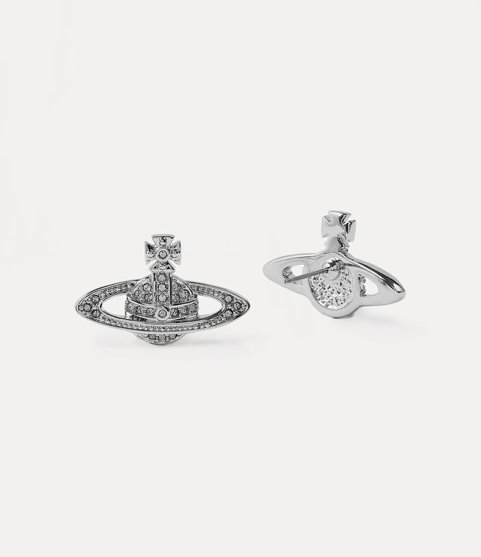 Vivienne Westwood Mini Bas Relief Earrings - Platinum Crystal