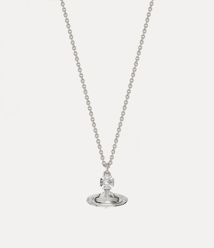 Vivienne Westwood Simonetta Bas Relief Pendant - Platinum/Creamrose Pearl/White Enamel