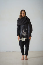 WDTS printed Scarf- Black - Ibiza Trees