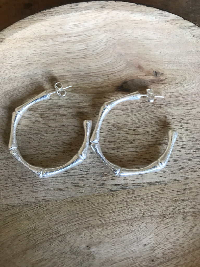 Bamboo Hoops - silver