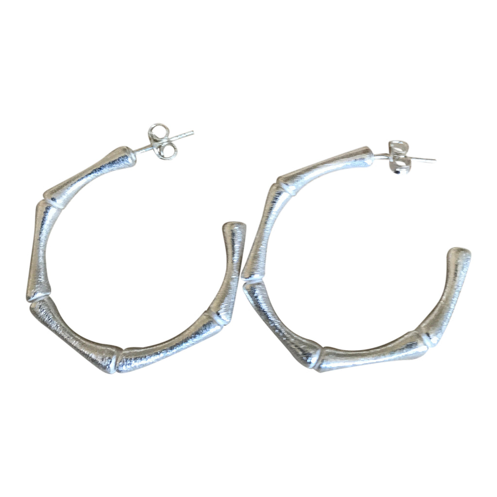 Bamboo Hoops - silver