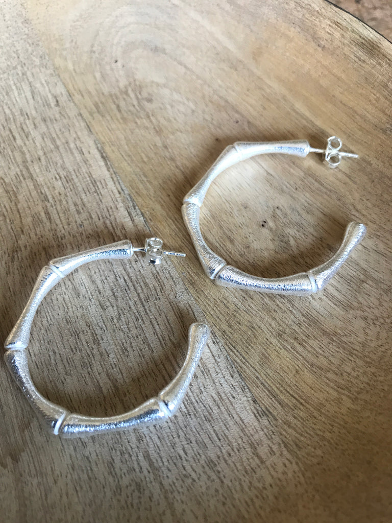 Bamboo Hoops - silver