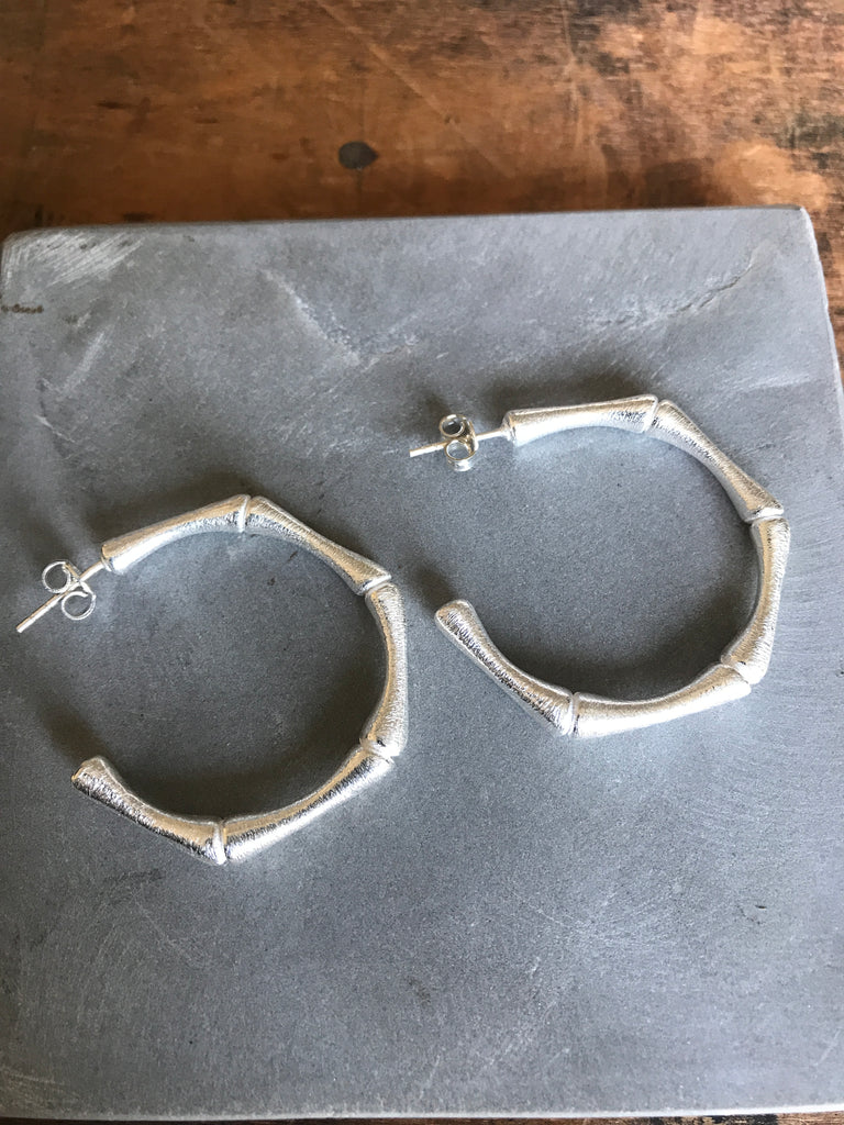 Bamboo Hoops - silver