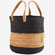 Jute basket bag w/handles